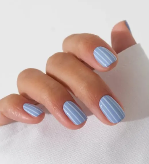 Coastal Baby Blue Pinstripes